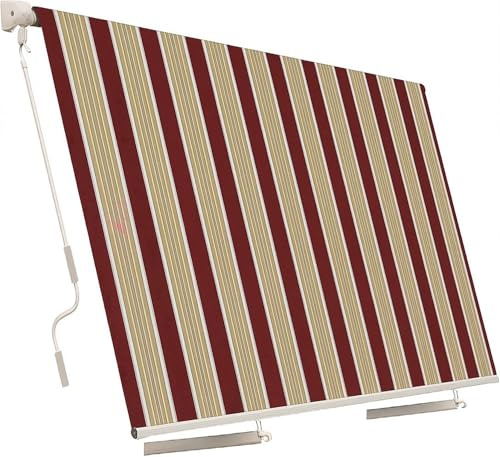 Aeffe Tenda da Sole a Caduta 250 x 250 Centimetri cm Avvolgibile, Estensibile, Struttura in Alluminio Tessuto 280gr/mq (Bordeaux e Crema 250x250)