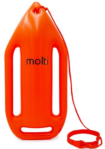 molti Schwimmboje 51 x 23 cm – Schwimmhilfe mit Schlepptau 130 cm für Kinder & Erwachsene wasserdichte Sicherheitsboje für Freiwasser, Schwimmtraining, Strand, Pool & Meer (Seil 130cm)