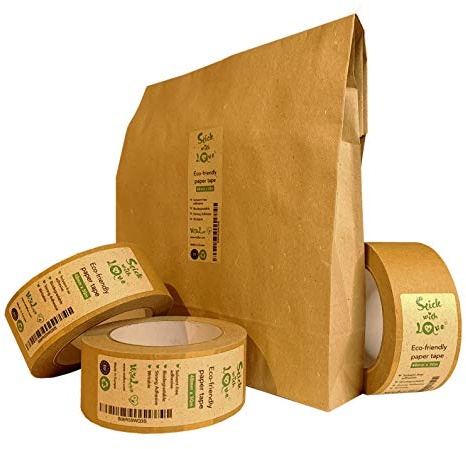 3xPro Tape 184HD Rubber High Tensile Kraft Paper Tape Carton Sealing, Recyclable Brown Cellotape, Packing Parcel wrapping gift Cardboard Boxes, & Moving House, Eco Friendly Packaging Fragile sellotape