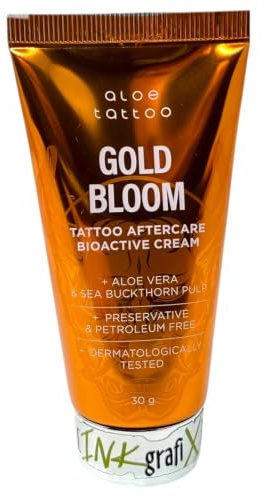 ALOE TATTOO Premium Aftercare Gold Bloom - 35g - INKgrafiX® Deutschland - PROFI STUDIO - IG60372 - vegan - Creme Salbe Care Skincare