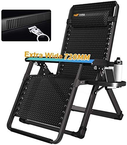 Sun Lounger Garden Chairs Foldable Deck Chair Extra Wide Zero Gravity Recliner Chair, Adjustable Patio Lounge Chair Folding Sun Lounger Garden Outdoor Home Lounge Portable Chair