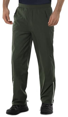 33,000ft wasserdichte Regenhose Herren Fahrrad Atmungsaktive Outdoorhose | Leichte Wanderhose mit 3 Taschen & Seitlicher Reißverschluss, Winddichte Überziehhose Arbeitshose für Angeln, Garten, Golf