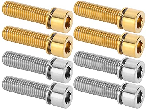 Innensechskantschraube, 4 Stück, M7 X 25 Mm, Titanlegierungsschraube Mit Dichtung Für Fahrrad, Zuhause, Büro, Industrie, Elektronik(Primärfarben) | Diese Schrauben sind mit Dichtung und vielseitig einsetzbar: Fahrrad, Zuhause, Büro, Industrie, Elektronik (Primärfarben).