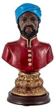 DRW Busto Potencia Negro Felipe de Resina Pintada a Mano 6x5x13 cm