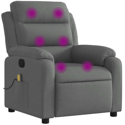 vidaXL Massagesessel Dunkelgrau Stoff