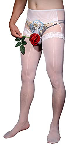 BESYFAY Herren Sissy 8 Denier Öl Glänzend Niedrige Taille Strumpfhosen Ultradünn Seidenstrumpfhose Männer Strumpfhose