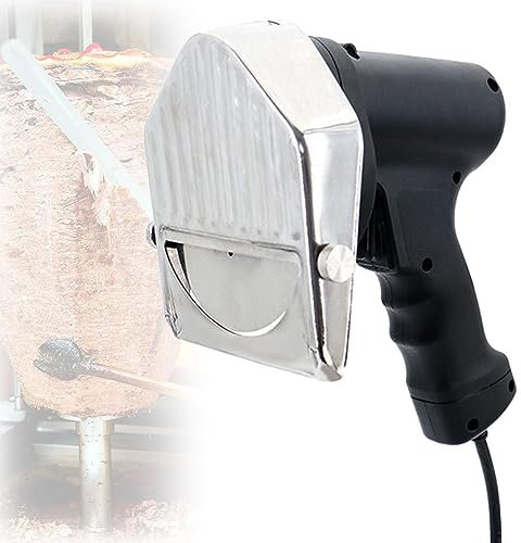 MLUENF Macchina Commerciale, Coltello Shawarma Doner Kebab Commerciale, Taglia Carne Elettrico Portatile da 120 W Spessore 0-8 mm Regolabile per Ristoranti Negozi di Carne Arrosto Snack Bar
