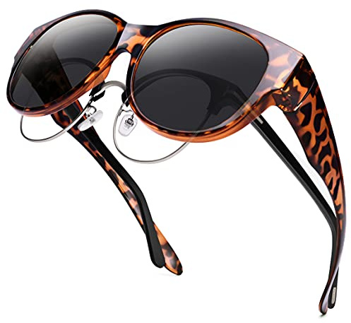 URUMQI Überzieh Sonnenbrille für Herren Damen | Polarisiert TR90 Rahmen Sonnenbrille UV-Schutz Überbrille für Fahren