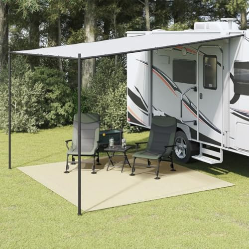 Rantry Campingteppich Creme 4 x 3 m Möbel, Küchenteppich für Läufer Flur Wohnzimmer Teppiche Schlafzimmer