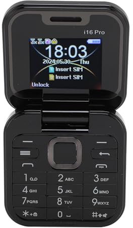 Lazmin112 Telefono a Conchiglia per Anziani, Telefono Cellulare Pieghevole 2G con Pulsanti Grandi, Audio Forte, Doppia SIM, Chiamata Rapida, Radio FM, Torcia a LED, Telefono per Anziani in