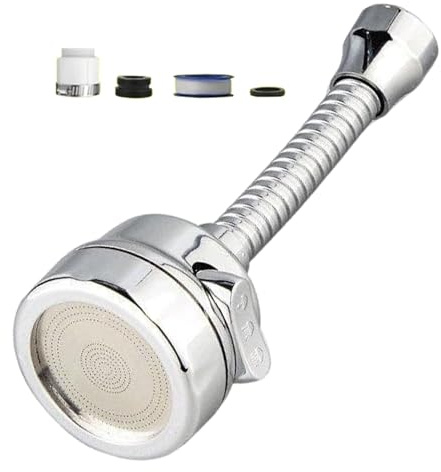 Aeratore per rubinetto da cucina, girevole a 360 gradi, 3 modalità, ugello anti-schizzi per rubinetto del lavello della cucina, tubo di prolunga per rubinetto