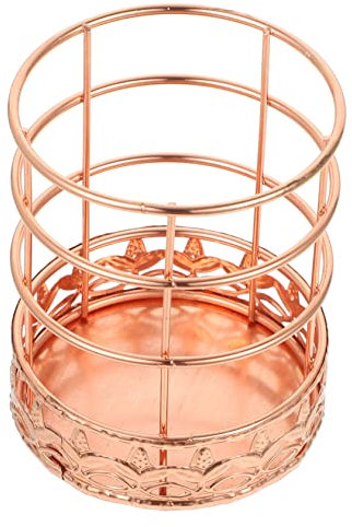 PLAFOPE Metal Pen Holder Roségold Großer Aufbewahrungseimer Für Stifte Und Bürobedarf Vielseitig Einsetzbarer Organizer Für Schreibtisch Und Kosmetik Dekorativer Stiftehalter Mit
