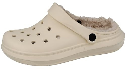 Yinka Shoes Ladies Fleece Lined Dual-Strap Clogs Stone 5