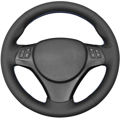 MEWANT Auto Lenkradhülle für Sport M3 E90 E91 E92 E93 E87 E81 E82 E88 X1 E84 | Sport M3 E90 E91 E92 E93 E87 E81 E82 E88 X1 E84 Atmungsaktiv Für Beheizte Lenkräder Langlebig