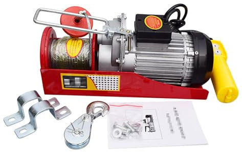 ZYT-DHRUCB Palan électrique, palan électrique Suspendu de 200 kg, treuil électrique 110 V/220 V pour Garage, entrepôts, usines, Levage avec télécommande de Ligne,200kg*12m