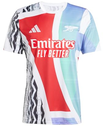 adidas Herren T-Shirt Arsenal 24/25 Pre-Match Jersey, BETSCA/Weiss/SCHWARZ/CLAQUA, S