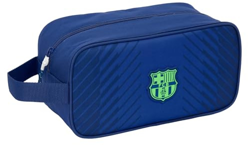 Safta F.C. BARCELONA NAVY BLUE - Skoställ Medium, Multifunktionell, Bärväska, Sport, Extra Skola, Fotboll, Bekväm och mångsidig, 29 x 14 x 15 cm, Marinblå, M, Avslappnad