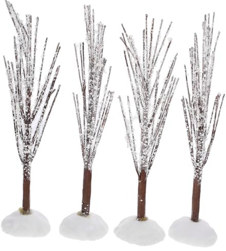 VINTORKY 4stücke DIY Eisen Draht Baum Mit Künstlichem Schneeschmuck Tischdeko Eisen Draht Baum Wohnkultur Garten Dekoration