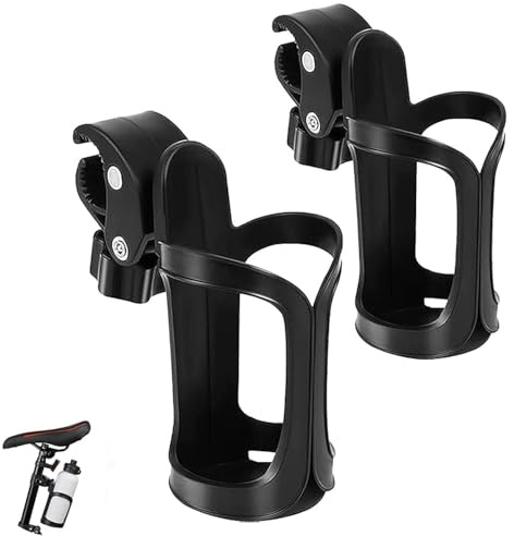 UQMIQURA 2 Piezas Portavasos para Cochecito, Soporte para Bebidas para Cochecito de Bebé, 360 Grados Ajustable Soporte de Bebidas, Universal Porta Botellas de Agua, para Bicicletas, Carrito Bebe