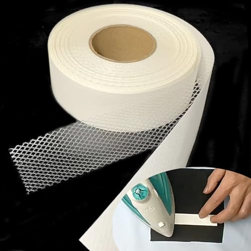 DHER 25m bügel klebeband stoff no stitch kleber Klebeband zum Aufbügeln | Gewebeklebeband zum nahtlosen Verkleben, doppelseitiger Schmelzkleber für Gewebe, waschbar (A, 3cm)
