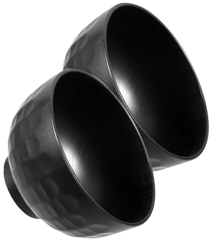 Mikinona Set 2 Ciotole da Zuppa per Cibi Caldi e Freddi Resistenti e Pratiche Stile Giapponese in Plastica Nera per Cucina e Ristoranti di Cucina Giapponese