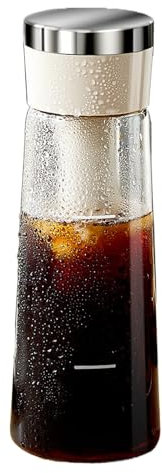 Naqqios Cold Brew Maker - Caffettiera Birra Fredda, Pitcher Per Brew A Freddo Tipo A Predisposto | Caffettiera Portatile, Bevande Grande Bocca Con Filtro A Maglia Rimovibile