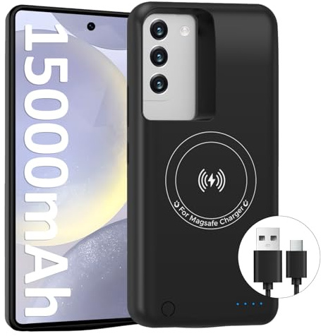 HUOBAO Akkuhülle für Samsung Galaxy S22/S23, schnelles GaN-Ladegerät, Powerbank-Ladehülle, kabelloses Ladegerät und 20 W USB-C-Kabel