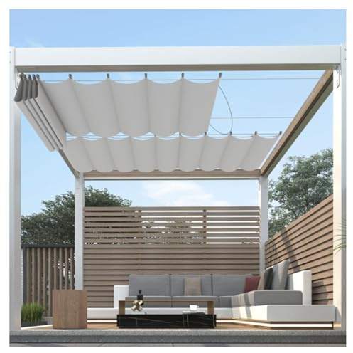 Générique Voile d'ombrage ondulée en U, Voile d'ombrage ondulée rétractable, Store de pergola résistant aux UV, Tissu de Protection Solaire à 95%, Store rétractable, avec Accessoires, pour