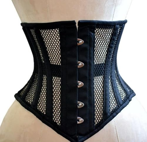 Naveed Corset sous la poitrine pour femme en maille avec laçage solide pour l'entraînement de la taille et la réduction de la taille, gainant de qualité supérieure renforcé en acier