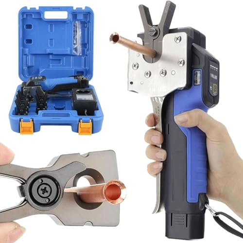 Cartellatrice Tubi Rame Kit elettrico per svasatura senza fili, protezione intelligente multistrato, tubo ad alta efficienza da 1/4” a 3/4”, design conico eccentrico a 45°, strumen