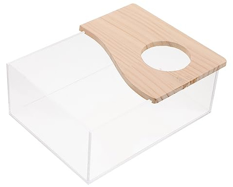 WEKAMOS Hamster Sandbadbox Transparent Aus Acryl 20x15x8cm Mit Halber Abdeckung Sanddusche Haustier Toilette Für Kleine Nagetiere