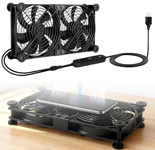 WIYETY Ventilateur USB avec contrôle de vitesse : 220 V Ventilateur de refroidissement sans balais 10 niveaux réglables, grand volume d'air, ventilateur silencieux pour ordinateur, boîtier et plus