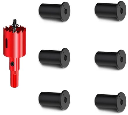 DuDuZui 6PCS Black 25mm Wall Bushing for Starlink Cable | 25mm Ethernet Wall Grommets, Feed-Through Ethernet Cable Grommet for Starlink Cable&Furniture Wire Hole, with 1pc Hole Saw