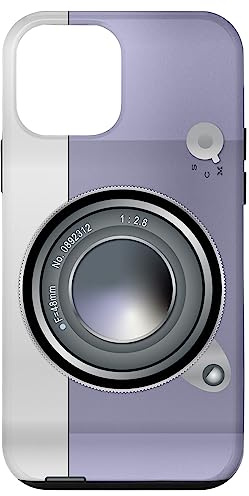 Fotocamera vintage e immagine retrò con lilla pastello Custodia per iPhone 12 mini