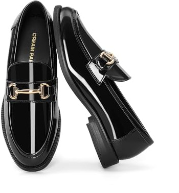 DREAM PAIRS Loafers for Women Penny Loafer Comfortable Slip On Dressy Casual Business Work Office Shoes,Size 7,Black-Patent,SDLS26005W