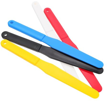 Set di 5 Spatole in Plastica per Mescolare Colori, Leggere | Superficie Liscia, Design Ergonomico, Portatili, per Stampa e Tintura, Set da Cinque Pezzi Colore Casuale