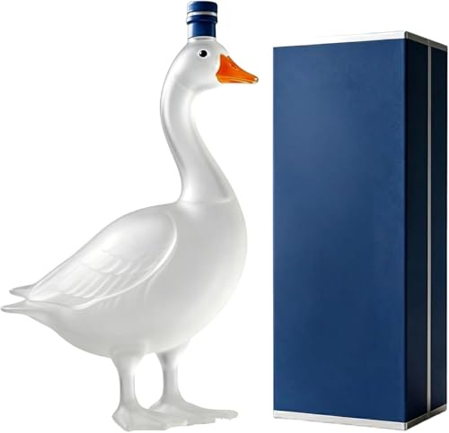 30th Aniversary 3D Sculpted Goose Whiskey Decanter | 350 ml Frosted Bottle Holder | Ideal for Bar, Home, Parties | Gifts for Men Fathers