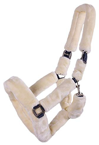 ARBO-INOX® Halfter mit Kunstfell Kuschelhalfter (Cob, Creme)