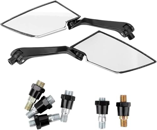 KSTE Retroviseur Moto Carbone, 2pcs Moto Modifié Rétroviseur arrière arrière Vue latérale Miroirs en Fibre de Carbone