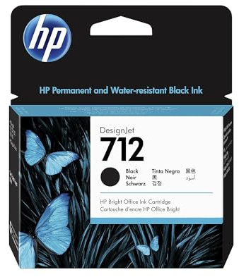 HP 712 Schwarz, Original Druckerpatrone | Tinte für DesignJet T650, 80 ml (3ED71A)