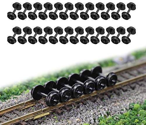 Lot de 24 roues en plastique POM pour train miniature HP28 Échelle 1:160 N