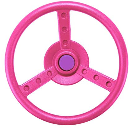 Rebo® Garden Climbing Frame Accessories, Play Houses & Dens – Kid’s Plastic Steering Wheel Pink