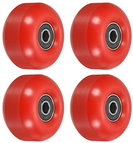 PATIKIL 4Pack 52mm Skateboard Räder mit Lager Straßenräder für Rollbretter Cruiser Rad Ersatz 95A Rot Schwarz