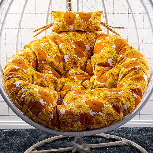 Morbuy Papasansessel Kissen Sitzauflage, Rundes Dicke Stuhlkissen Bequem & Weich Sitzkissen Hängesessel für Outdoor Indoor Garten Stuhlauflage (105x105CM,Sonnenblume)