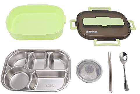 TOPINCN Lunchbox, Serviergeschirr, Tabletts und Platten Serviertabletts Lunchbox mit Edelstahl-Wärmeisolierung, Lebensmittelbehälter Auslaufsicher für Kinder,