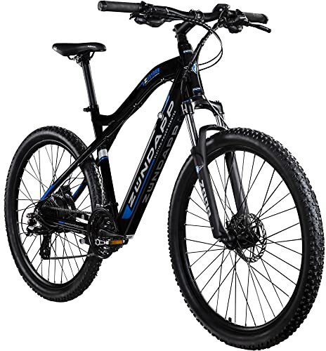 ZÜNDAPP Z898 E-Bike E Mountainbike 27,5 Zoll Pedelec 170-190 cm Hardtail MTB 10 Gang Elektro Fahräder Scheibenbremsen (schwarz/blau, 48 cm)