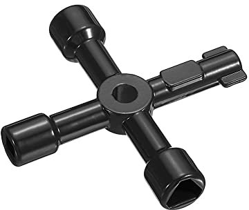 SEIDER 1/2/4pcs 4 In 1 Universal Cross Key Multi-function Triangle Wrench Key For Gas Electric Elevator Cabinet Plumbing Valve Bleed Radiators(Black,1pcs)