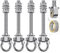 Dolibest 4pcs Crochet de Hamac, 17.5cm Accroche de Balançoire Fixation Fauteuil Suspendu de 180 Pivot Ensemble Plafond Poutre Chaise de Yoga Sac de Frappe Materiel de Suspension, 1500lbs
