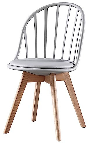 MIUXE Chaises de Jardin de Style Moderne, chaises de Bar créatives d'intérieur et d'extérieur avec Pieds et Dossier en Bois Massif, Coussin d'assise Souple, pour la Maison, la Cuisine et Le Bureau