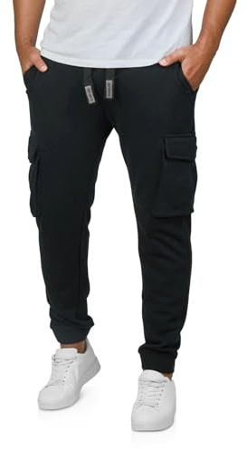 riverso RIVLoris Pantalon de jogging cargo long en coton pour homme Coupe droite Pantalon de sport Pantalon de loisirs Poches Rouge Bleu Noir Vert S M L XL XXL 3XL 4XL 5XL